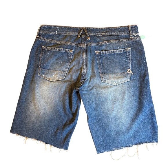 Cycle Denim Womens Distressed Paint Splatter Cut Off Shorts Baggy Size 29 Luxury - Picture 9 of 11